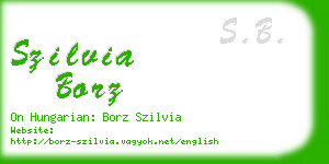 szilvia borz business card